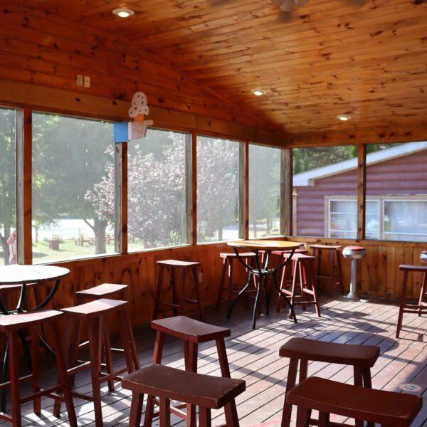 Ice Cream Parlor Seating inside during the day.