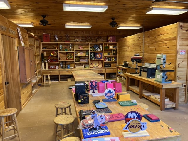 Our well-equipped woodshop is where campers become carpenters. Woodshop staff help campers use scroll saws, drill presses, routers, and sanders to bring their ideas to life.