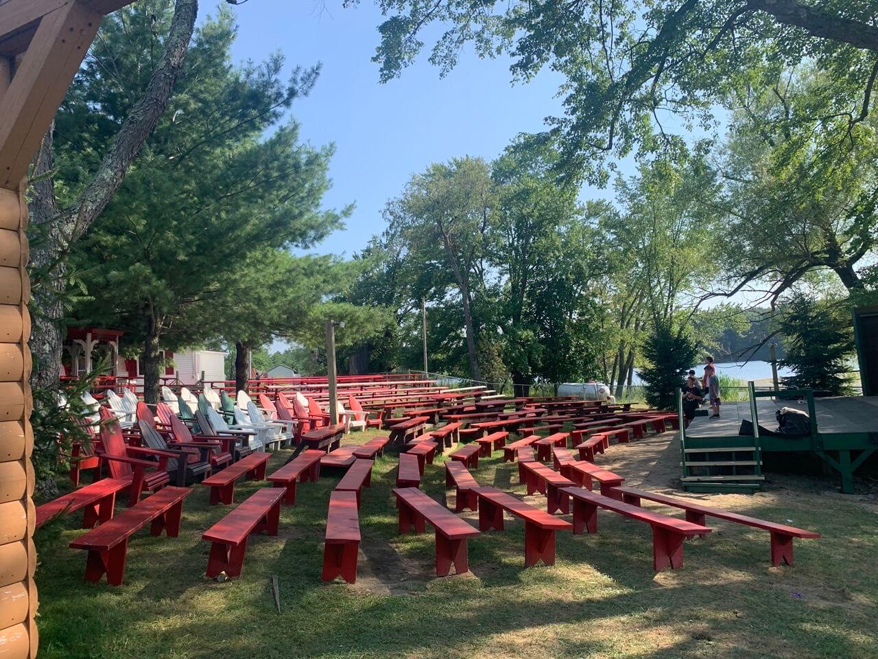 The Pines serves as a great venue on beautiful days and nights for outdoor shows, dances, sings, group games and meeting area.