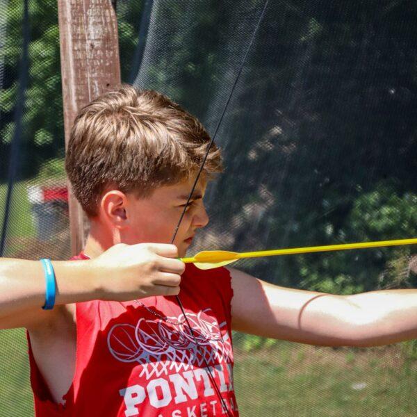 Archery Program Camper at Camp Pontiac