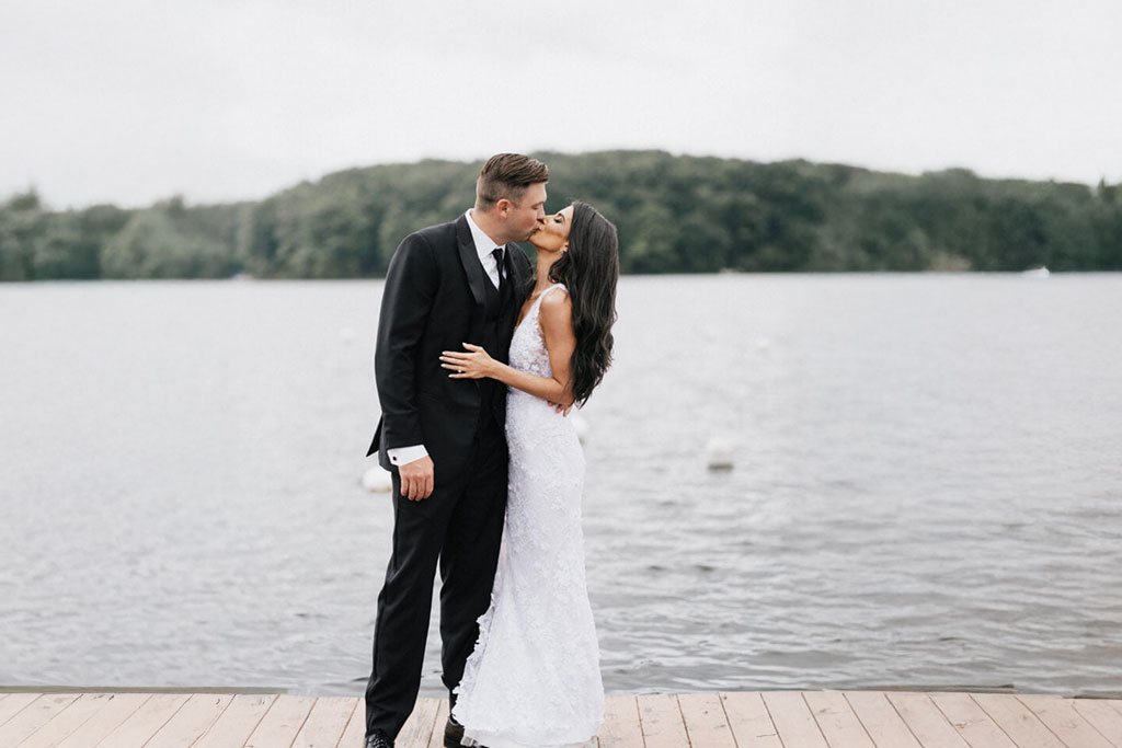 Wedding Couple Kisses